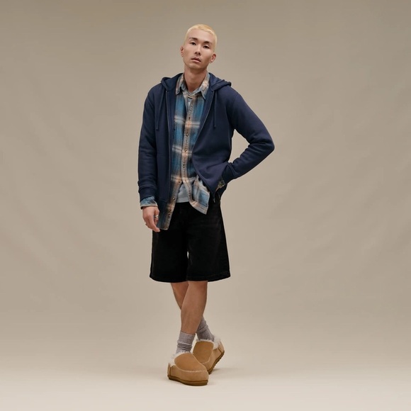 men’s Ugg Anders wool black platform slippers in black suede - Picture 9 of 9